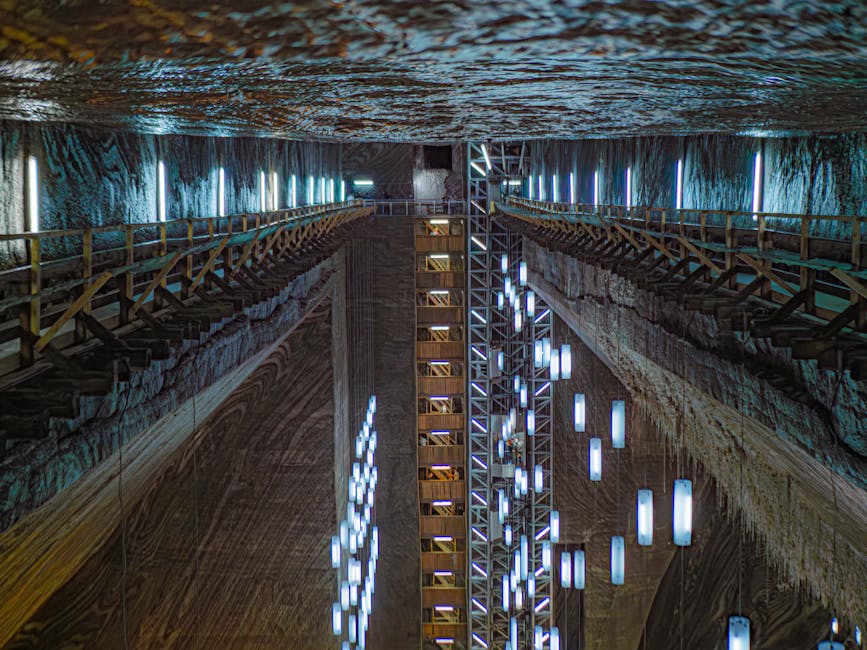 Ancient salt mine interior Poland