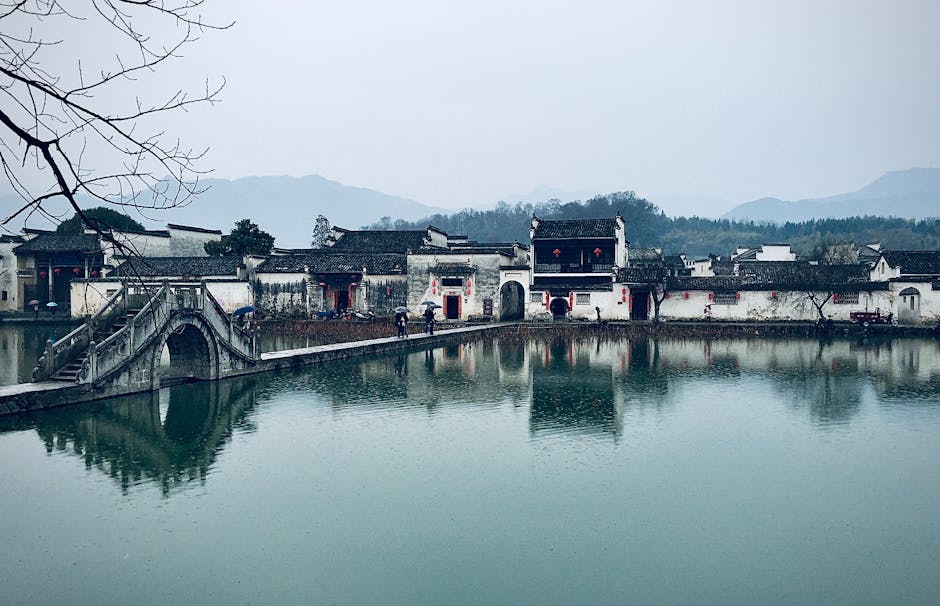 Ancient village river running through
