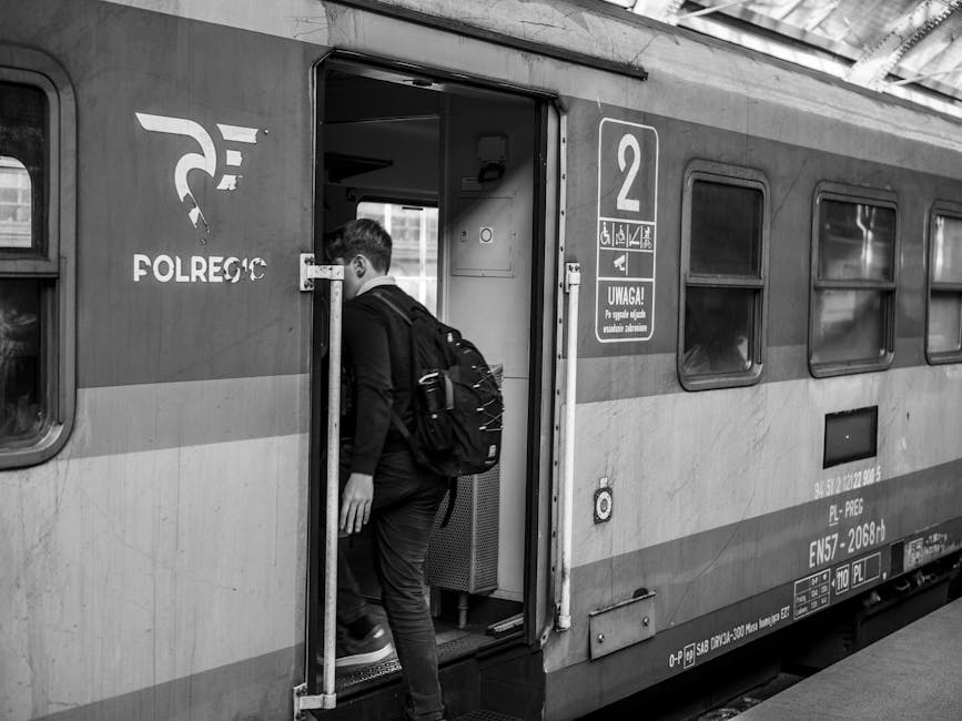 backpacker poland train