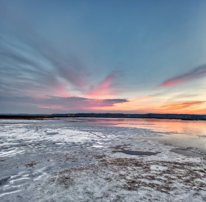 Baika Lake winter sunset