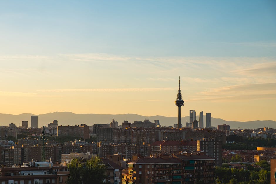 Barcelona Madrid skyline tech