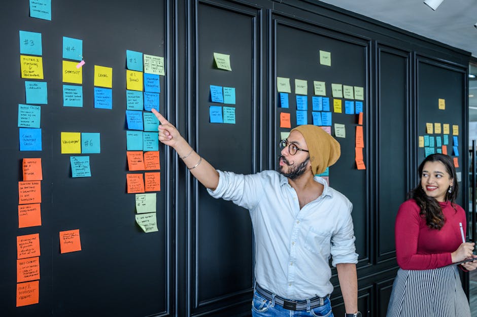 brainstorming ideas with sticky notes and AI