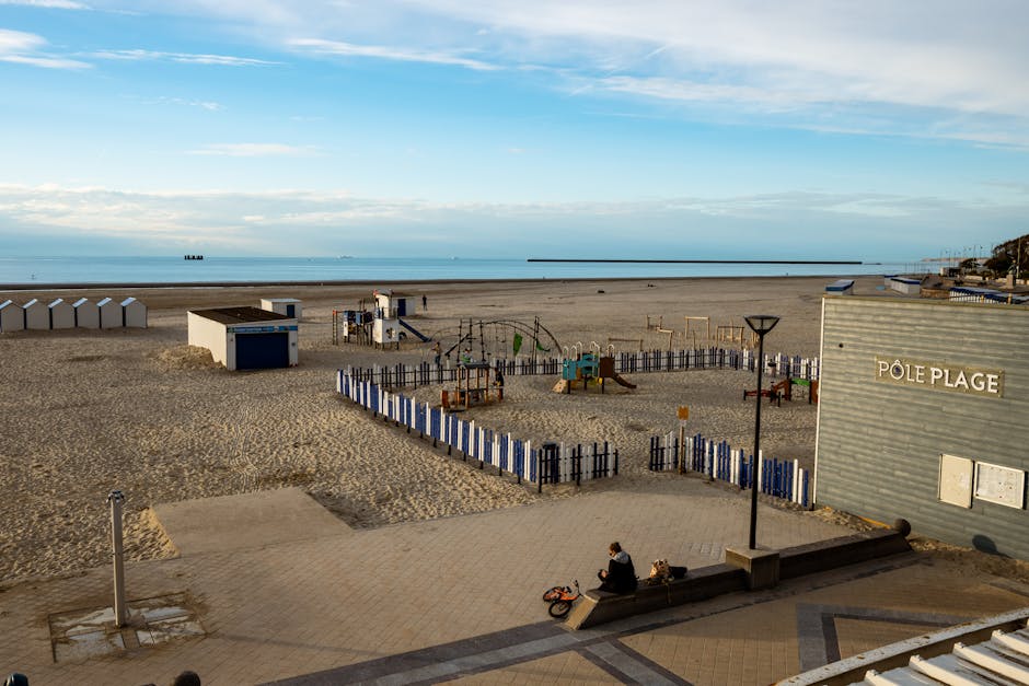 children playing on beach france