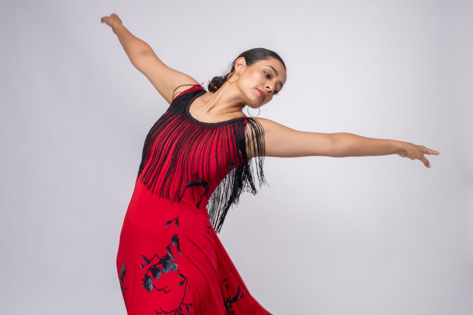 close up of flamenco style dress fabric