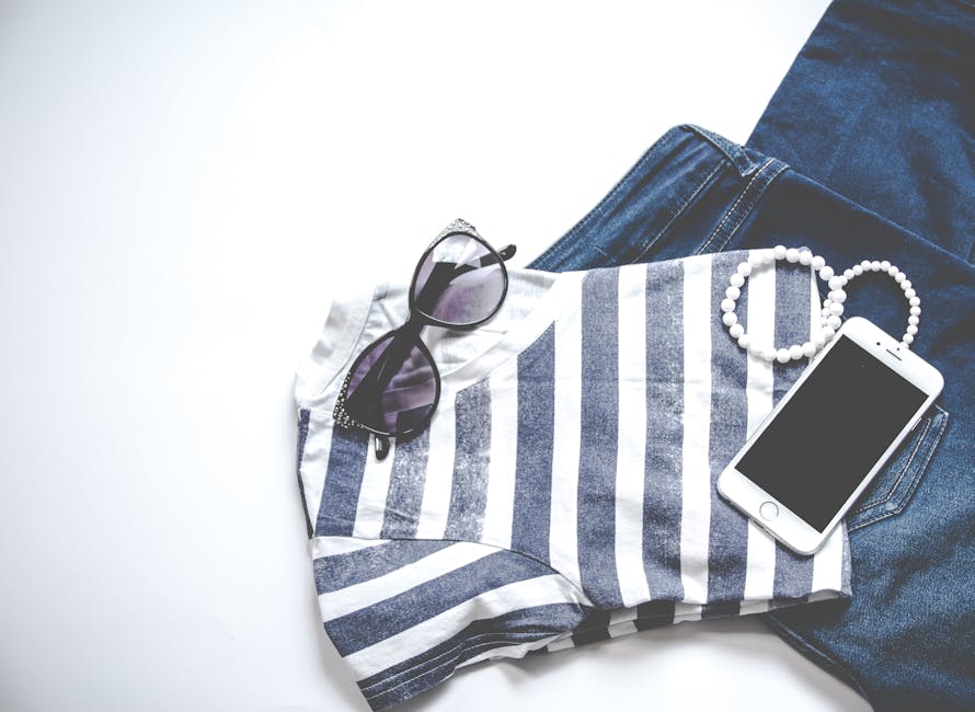 collection of comfortable chic weekend clothes flat lay