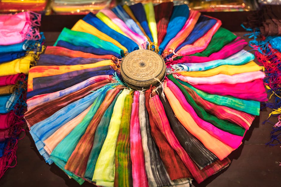 colorful scarves and accessories display
