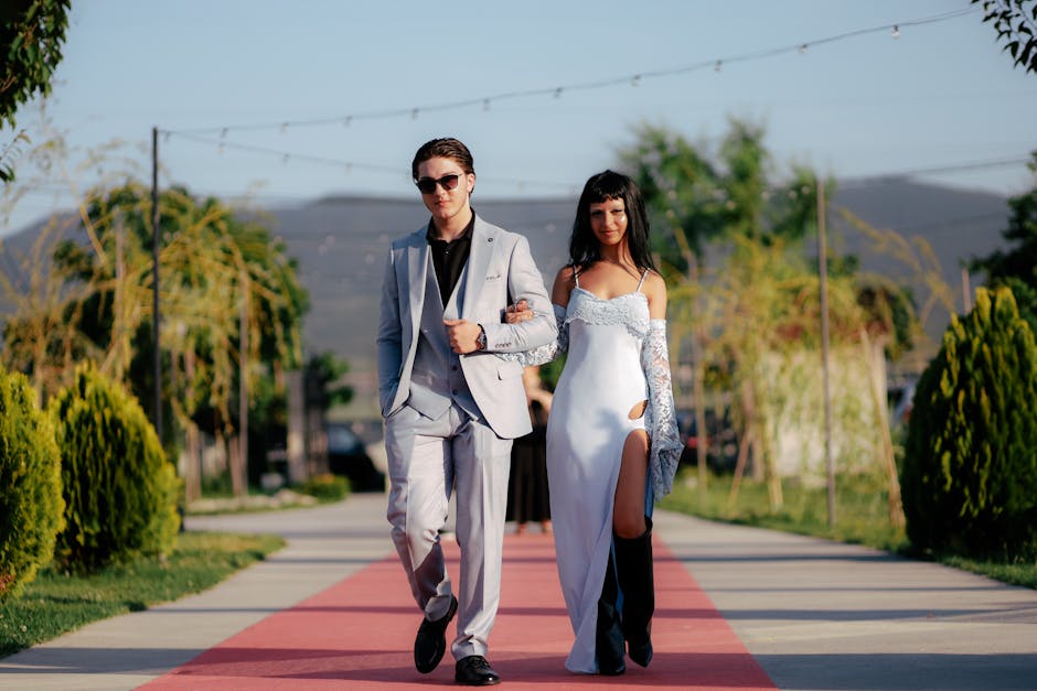 couple dressed up formal event