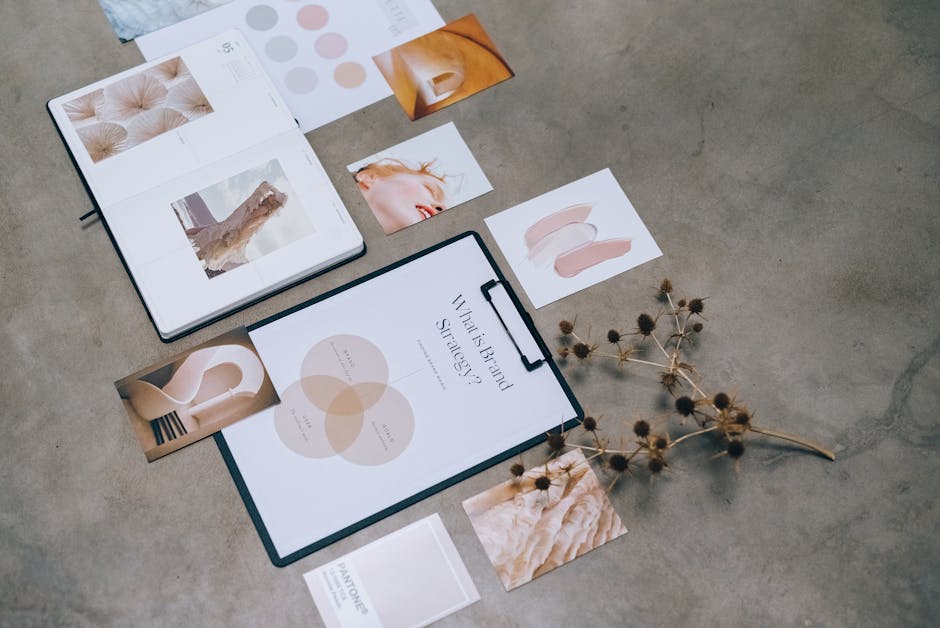 Creative mood board with fashion elements
