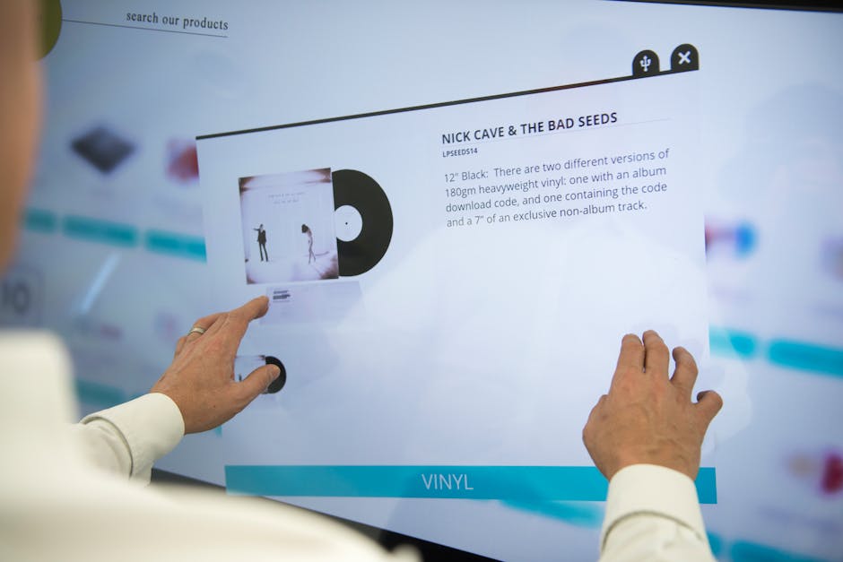 Customer interacting with personalized content on screen