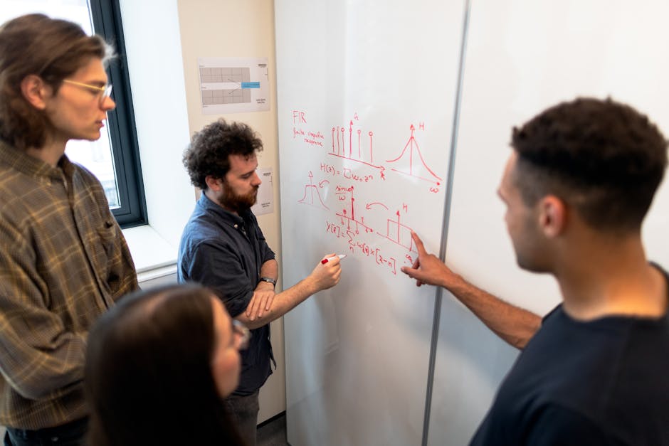 Diverse group collaborating on a data science project