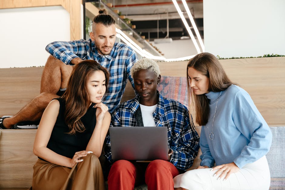 Diverse group of people learning AI online