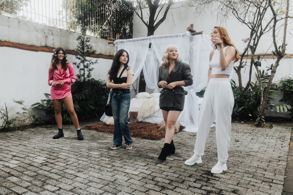 diverse group of stylish european women