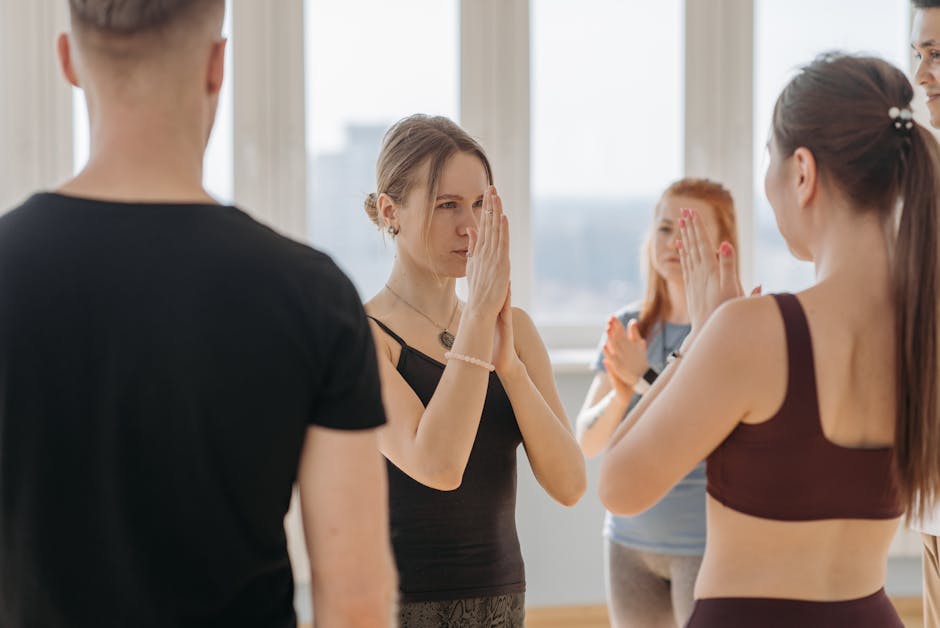 diverse people engaged mindful activities