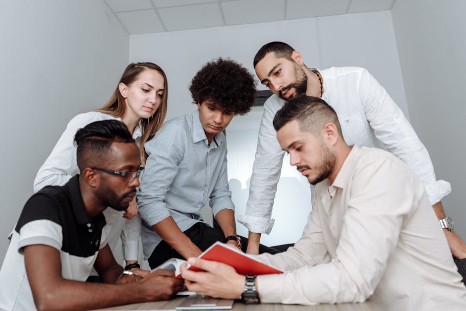 diverse professionals collaborating on ai project