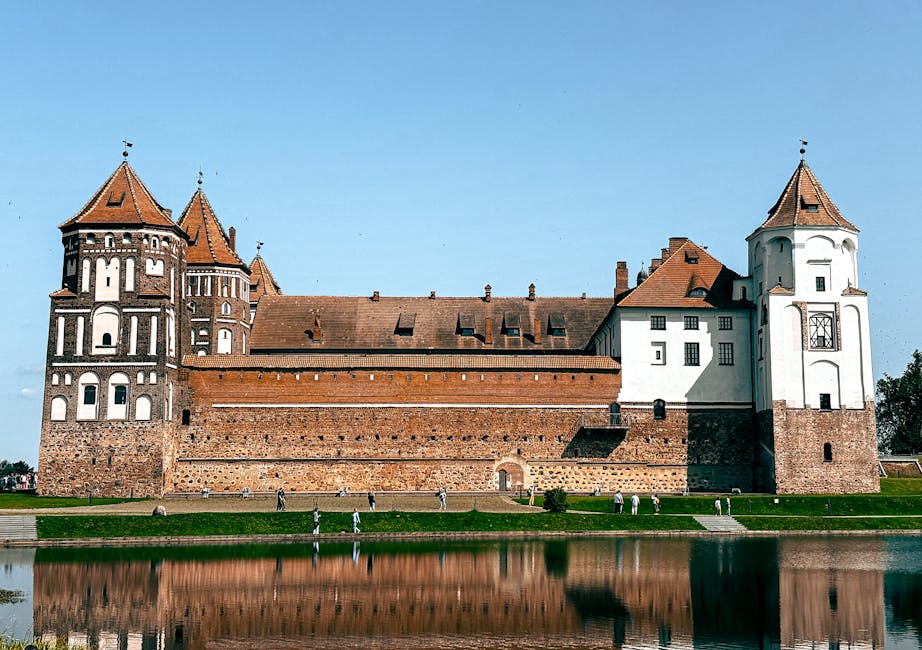 Eastern European castle lake landscape