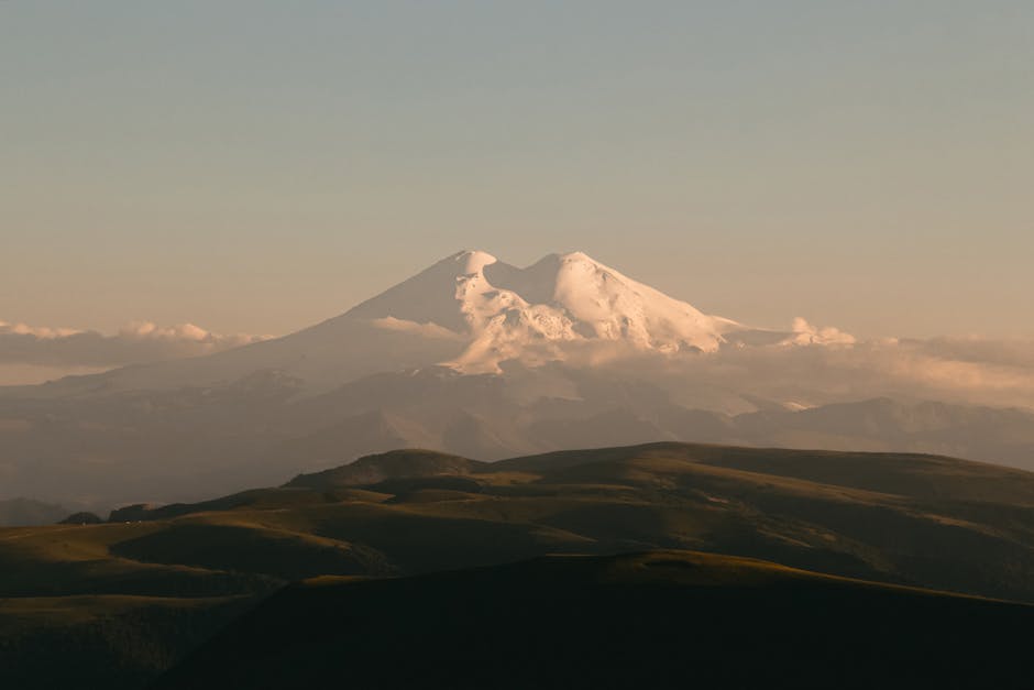 Elbrus mountain range sunset