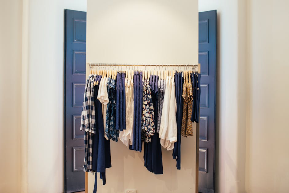 elegant clothes neatly organized wardrobe
