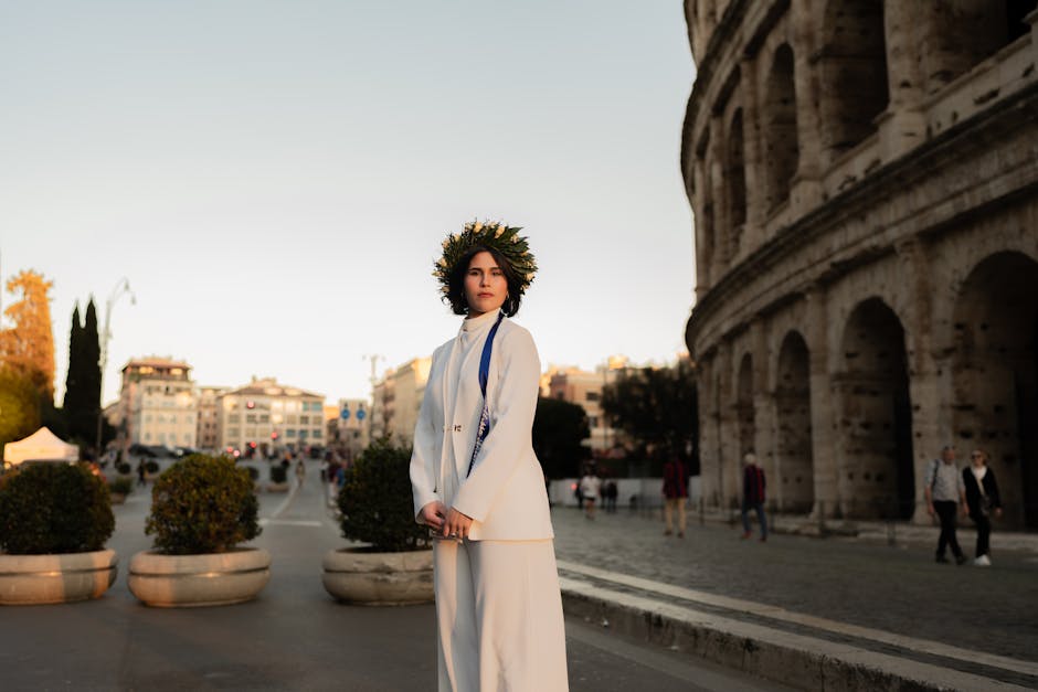 Elegant Italian woman classic outfit