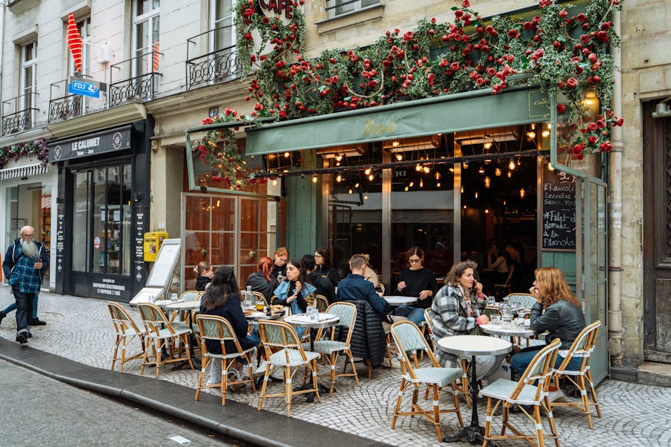 Elegant woman cafe terrace Paris
