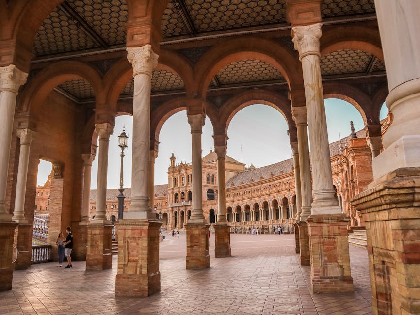 Elegant woman walking in Seville