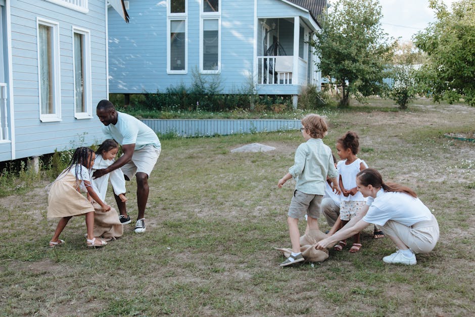 family enjoying simple life outdoors