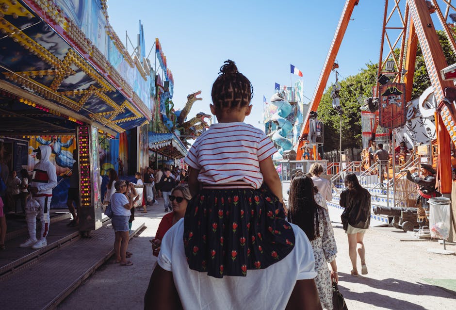 family enjoying theme park france