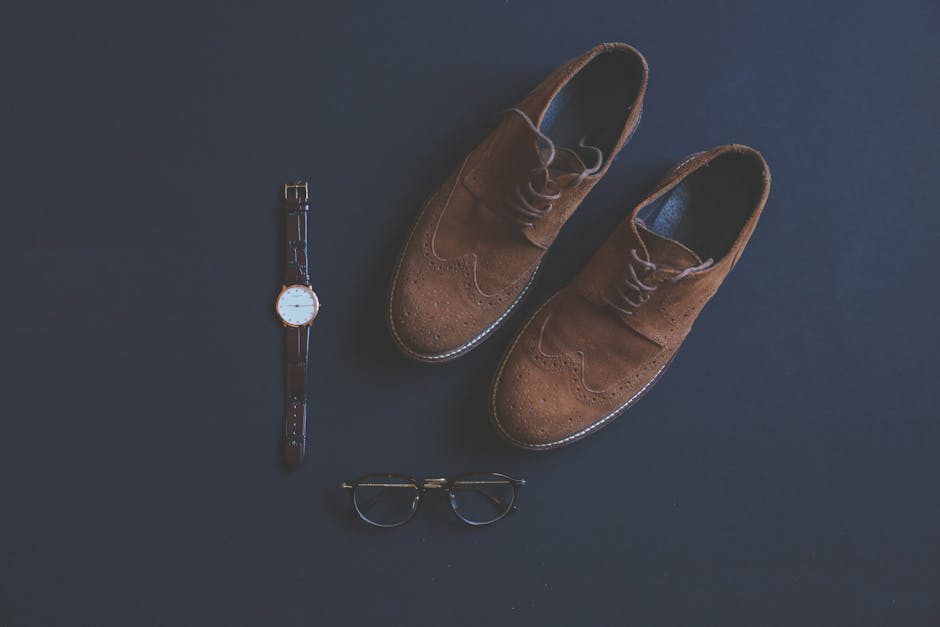 flat lay of classic fashion accessories