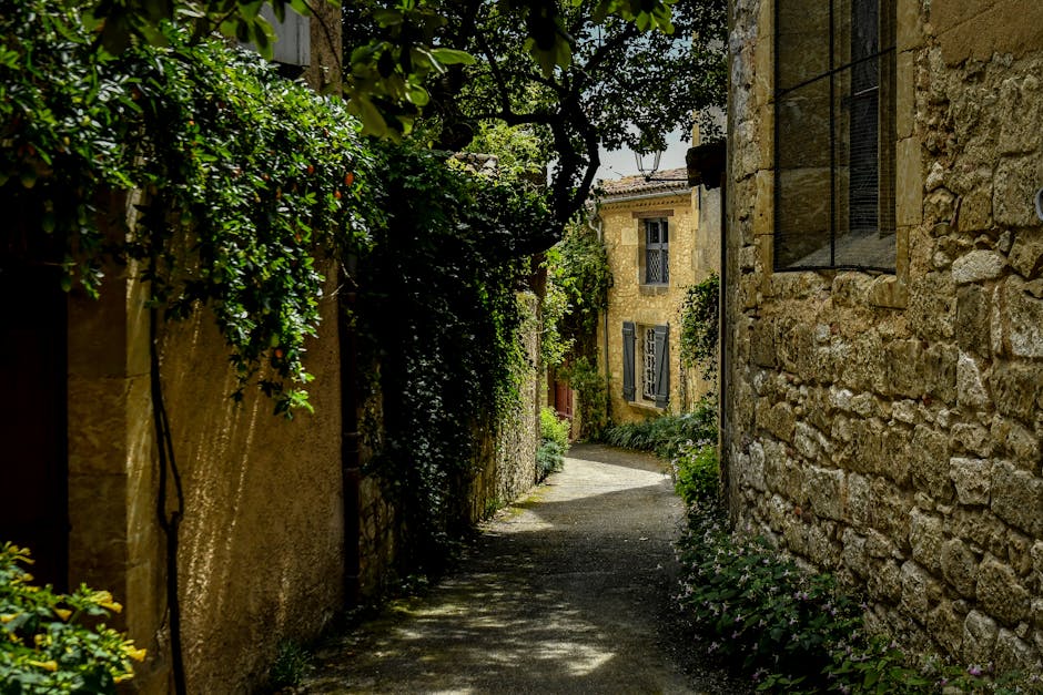 French medieval village narrow streets