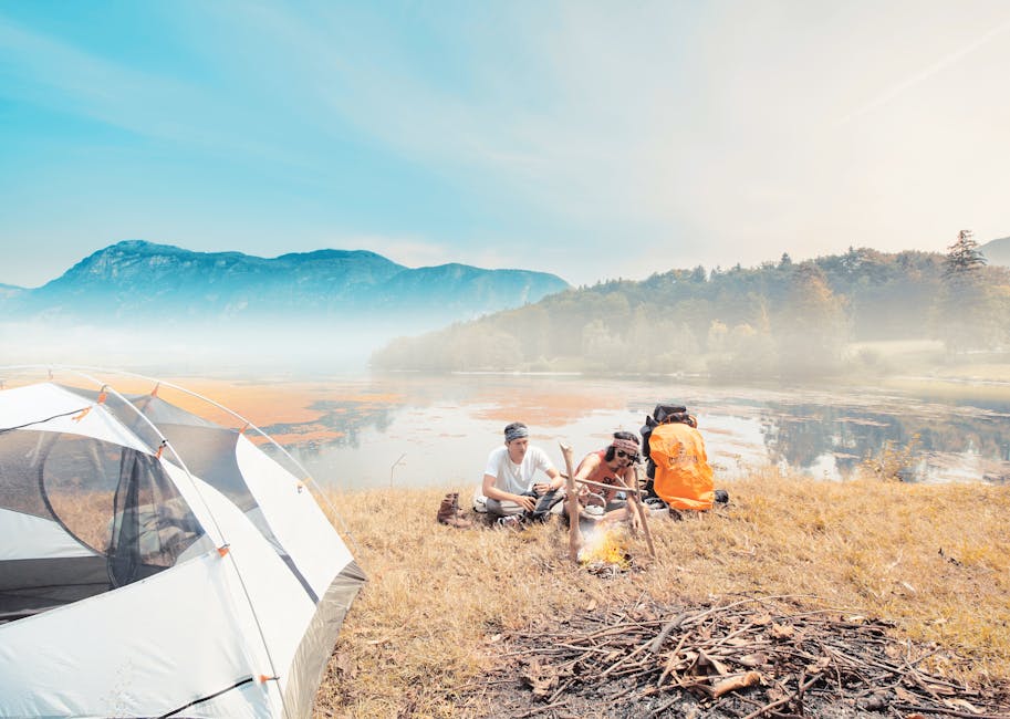 friends camping poland mountains