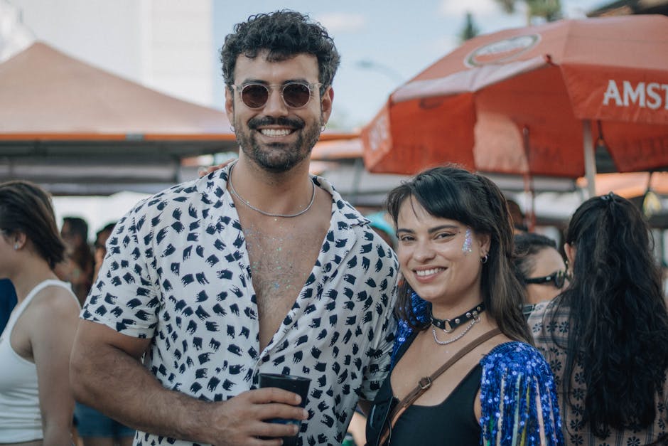 friends enjoying summer festival