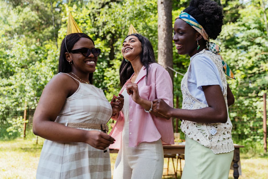 friends enjoying summer in comfortable clothes