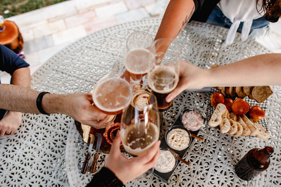 Friends sharing drinks outdoors Brazil