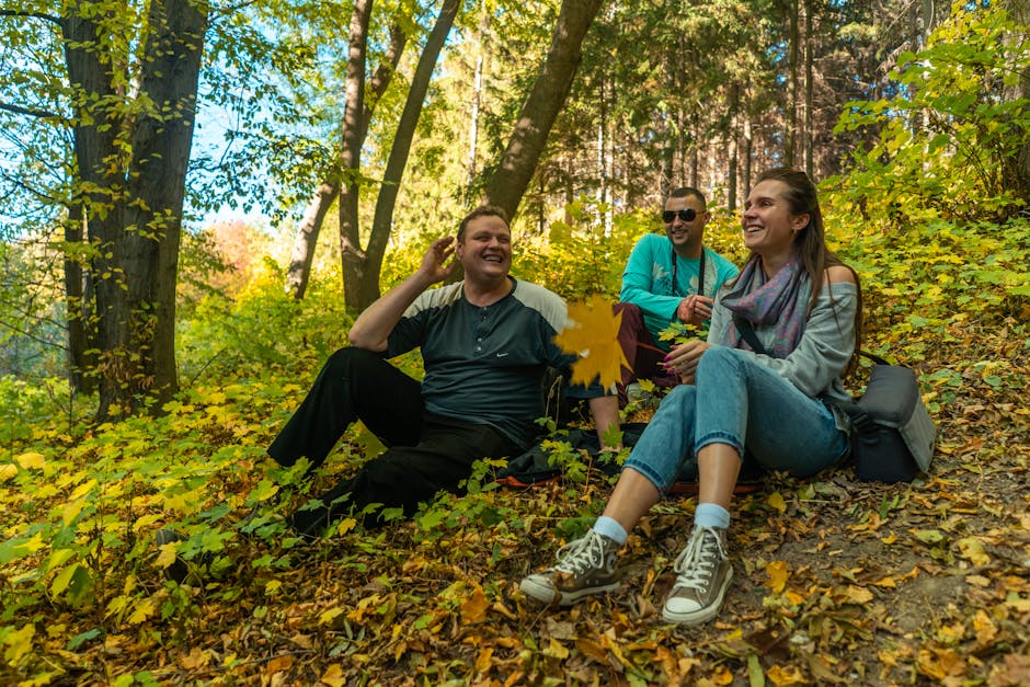 friends talking forest polish