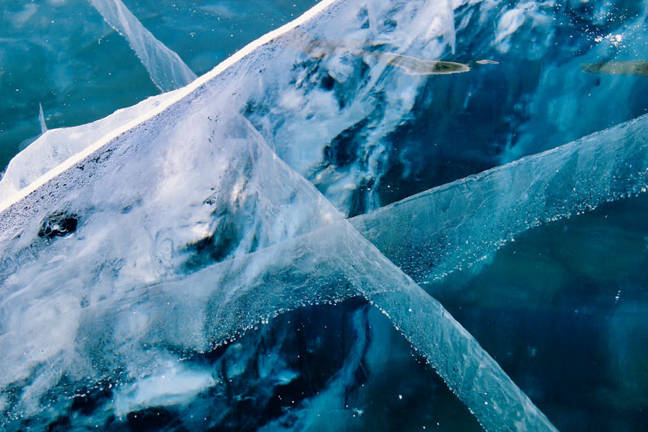 frozen lake baikal ice patterns