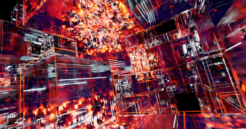 futuristic city with holographic data