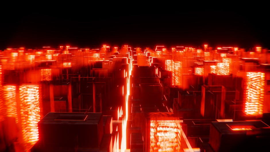 futuristic cityscape tech