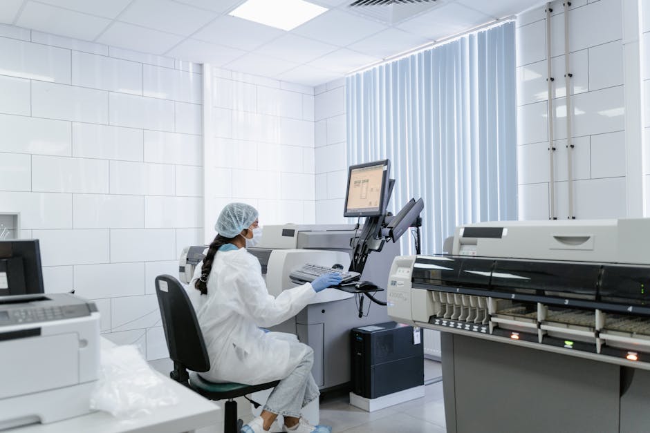 futuristic medical diagnostic lab