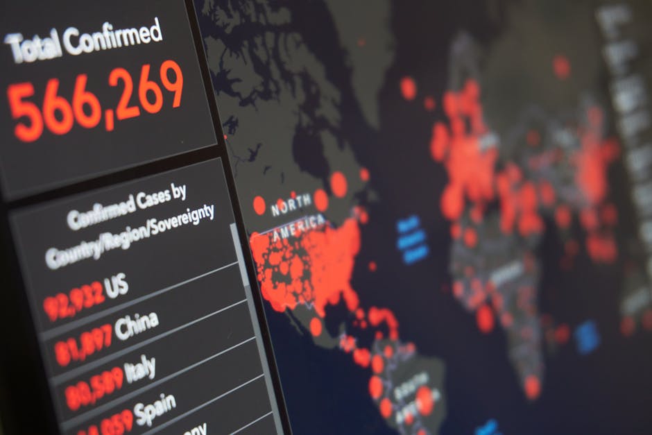 Global map with data connections