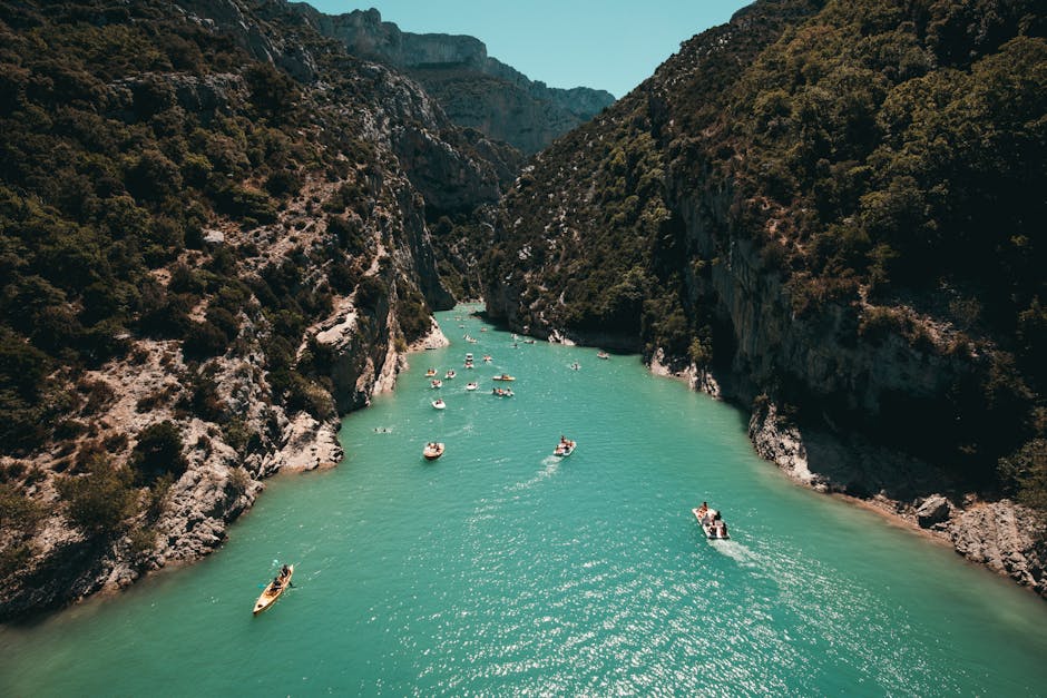 gorges du verdon aerial view turquoise river
