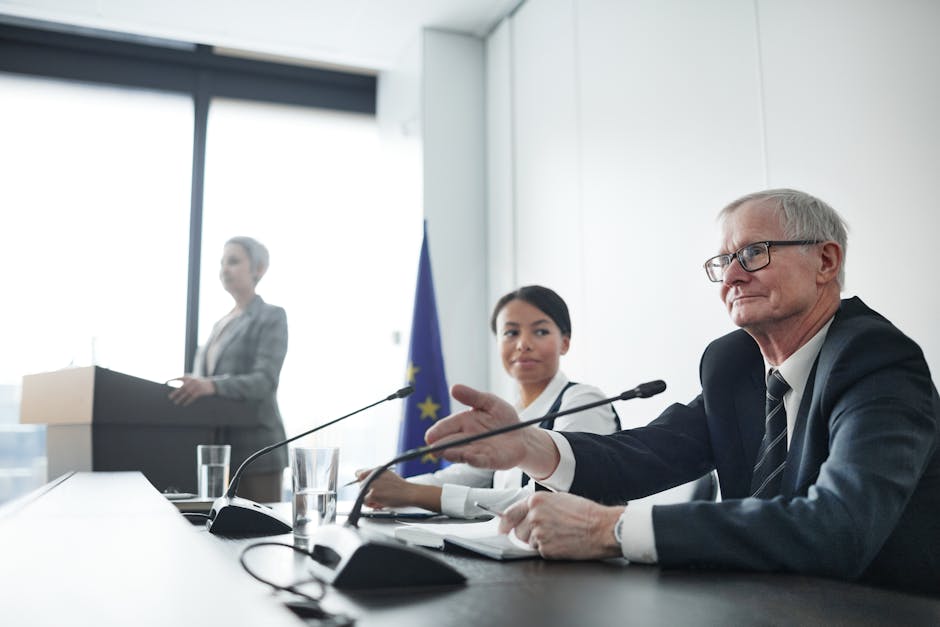 government official discussing technology
