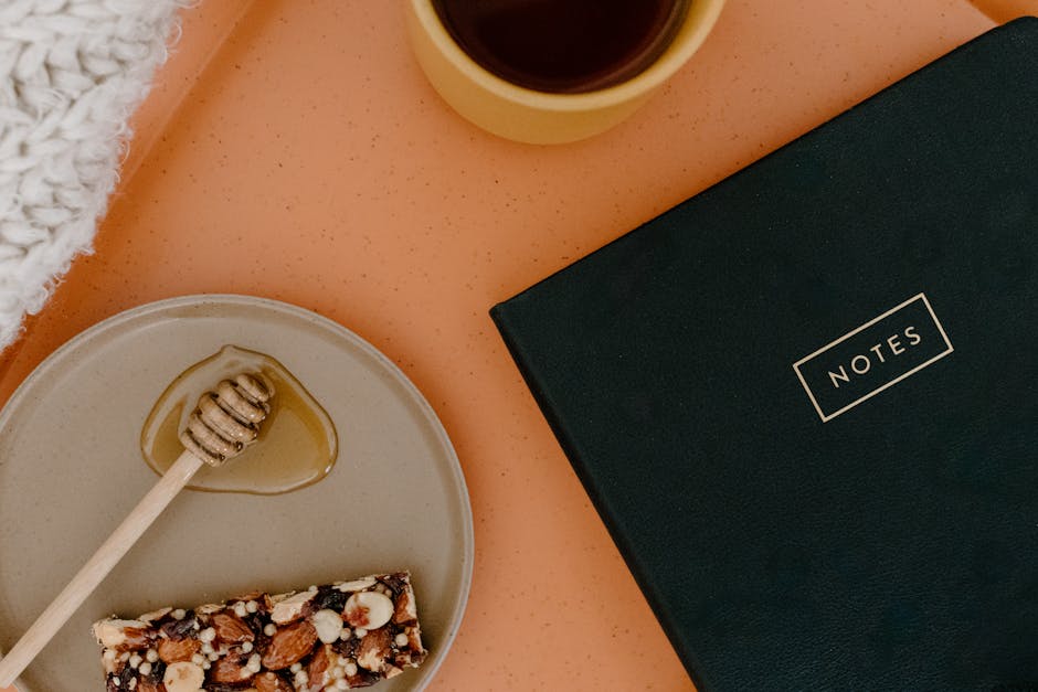 healthy breakfast and planner