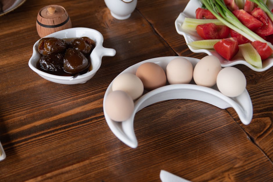 healthy breakfast table setting