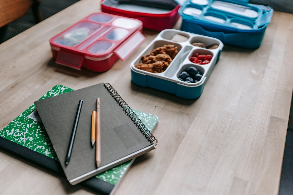healthy meal prep containers desk