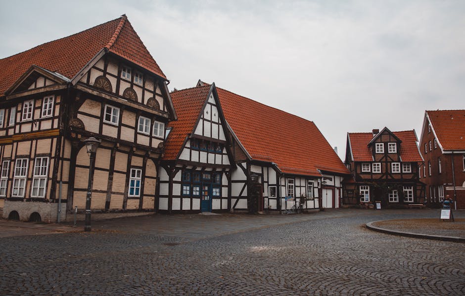 historic half-timbered village quiet