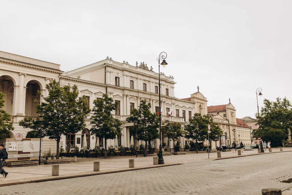 historic Polish village street no tourists