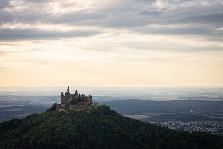 Hohenzollern castle drone view