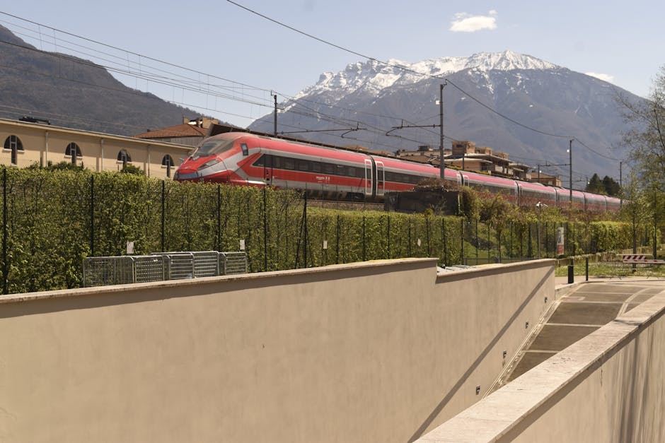 Italian high speed train passing through countryside