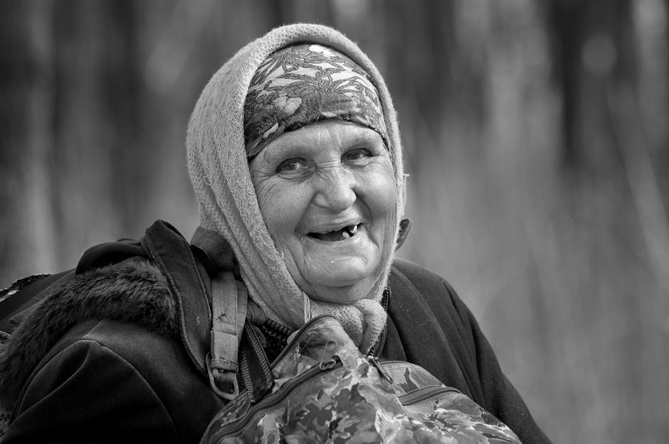 Joyful Ukrainian elderly woman