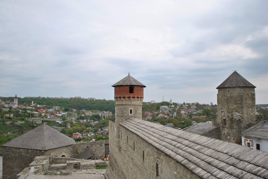 Kamianets-Podilskyi fortress aerial