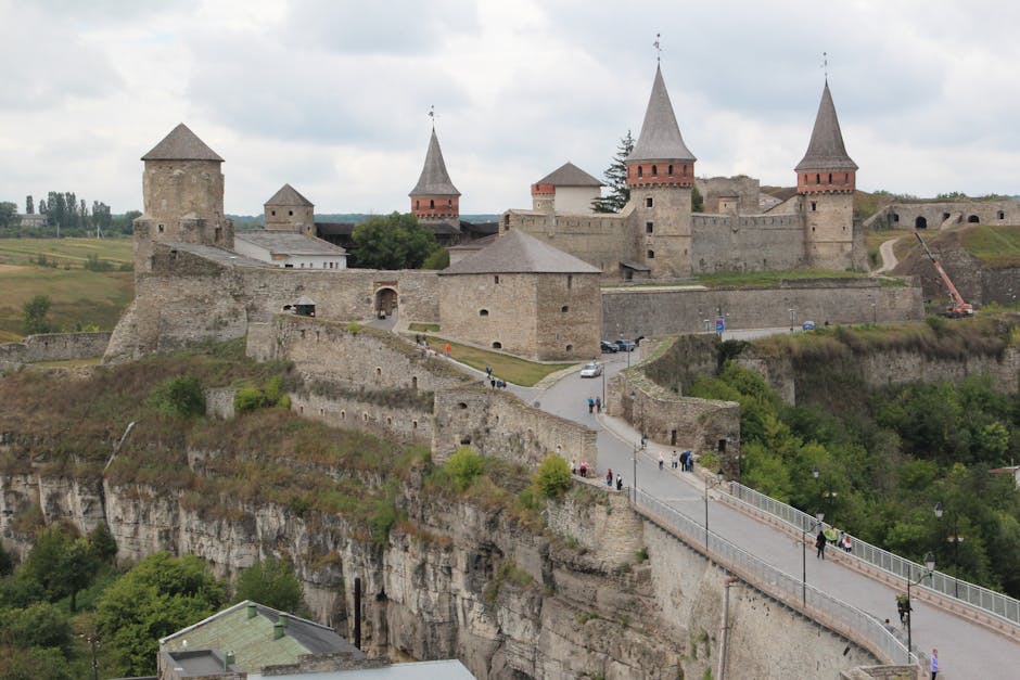 Kamianets-Podilskyi fortress aerial view